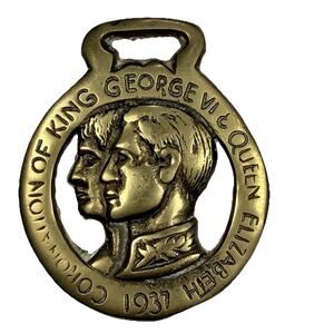 Horse Medallion Coronation of King George VI & Queen Elizabeth 1937 England EUC